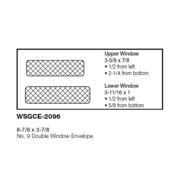 #9 Double Window Envelope with black security TINT