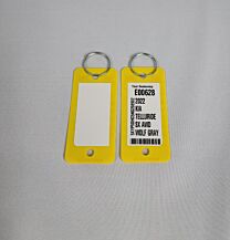 Plastic key tags with rings (250ct in Yellow)