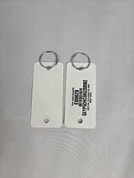 Plastic key tags with rings (250ct in White)