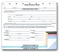 "Trade In Vehicle" Combination Form 6-Part
