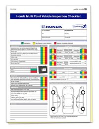 Honda Multi-Point Inspection Form