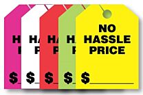 Mirror Hang Tags (Jumbo) No Hassle Price