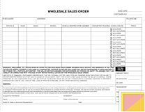 Wholesale Sales Order 