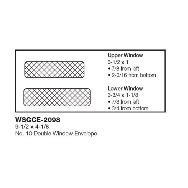 #10 Standard Double Window Black Security Tint Envelopes 