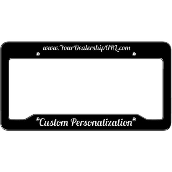 Raised Letter Black Plastic License Plate Frames