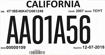California License Plates - Dealertrack Technologies